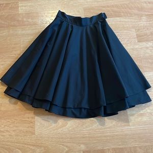 Black fit and flare skirt